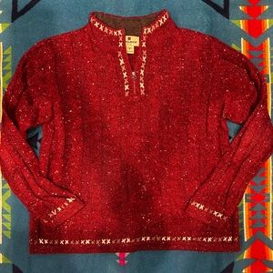 Woolrich Red Sweater with Gray and White Details